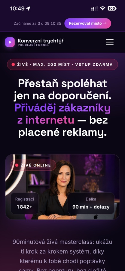 Konverzní trychtýř — mobil